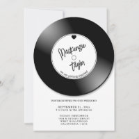 Foto de Casamento com Disco de Vinil Retrô