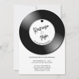 Convite Foto de Casamento com Disco de Vinil Retrô