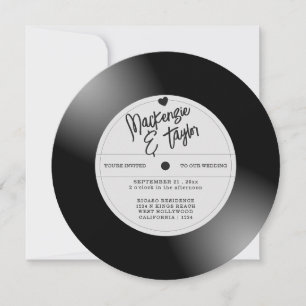 Convite Foto de Casamento com Disco de Vinil Retrô