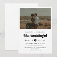 Foto de casamento com letra vintage retrô