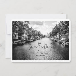 Convite Foto de casamento de Amsterdã Salvar a Data