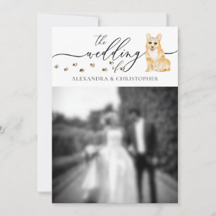Convite Foto de casamento de cachorrinho Corgi