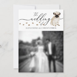 Convite Foto de casamento de cachorrinho Pug