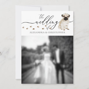 Convite Foto de casamento de cachorrinho Pug