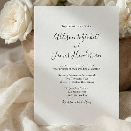 Convite Foto de Casamento de Script Manuscrito Simples Min