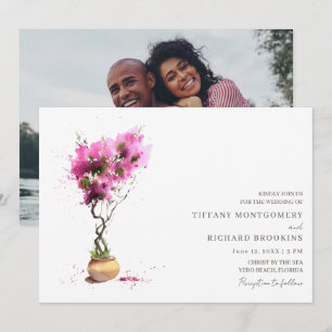 Convite Foto de Casamento de Verão em Destino Turístico