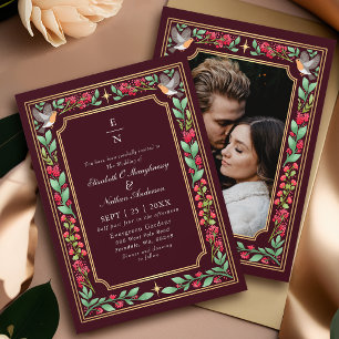 Convite Foto de Casamento do Jardim Botânico Encantador Ve