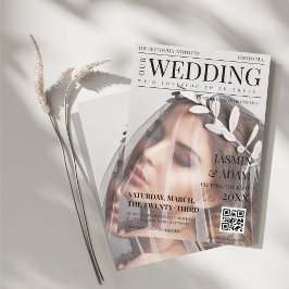 Convite Foto de Casamento Editorial Elegante