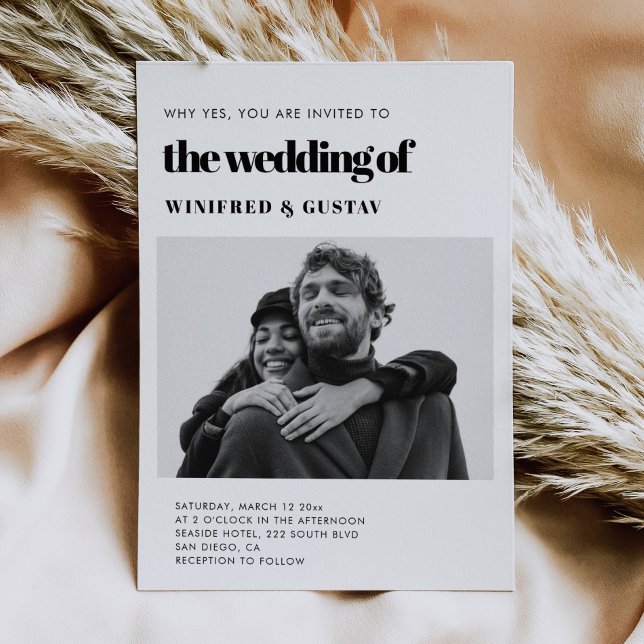 Convite Foto de casamento elegante chic (Criador carregado)