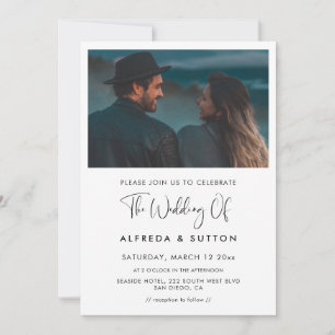 Convite Foto de casamento elegante e moderna