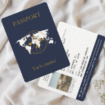 Convite Foto de Casamento em Passaporte de Destino Dourado<br><div class="desc">Apresentando nosso convite de casamento ""Passaporte para o Amor"" - Uma jornada para sempre! Você está pronto para embarcar na aventura mais emocionante da sua vida? O dia do seu casamento é o primeiro passo para uma incrível jornada juntos, e nosso convite de casamento ""Passaporte para o Amor"" é a...</div>