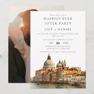Convite Foto de Casamento Feliz para Sempre em Veneza