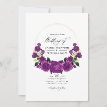 Foto de Casamento Floral de Vintage Roxo e Dourada