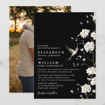 Foto de casamento floral em preto e branco Chinois