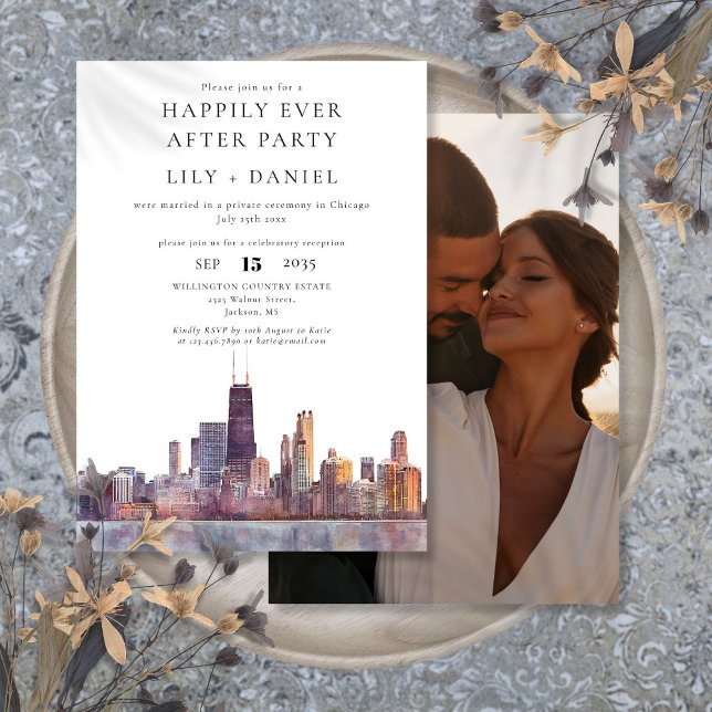 Convite Foto de casamento Happily Ever After Chicago (Criador carregado)