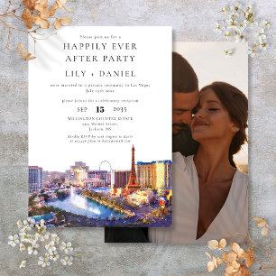 Convite Foto de Casamento Happily Ever After Las Vegas