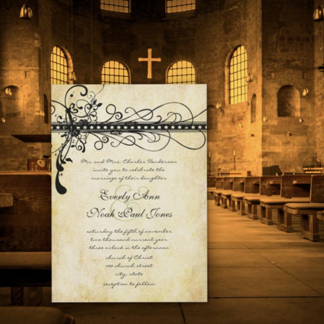 Convite Foto de casamento medieval renascentista elegante  (Criador carregado)
