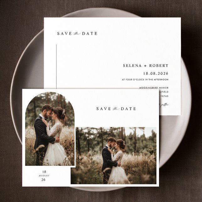 Convite Foto De Casamento Moderno De Script Elegante Salva (Criador carregado)