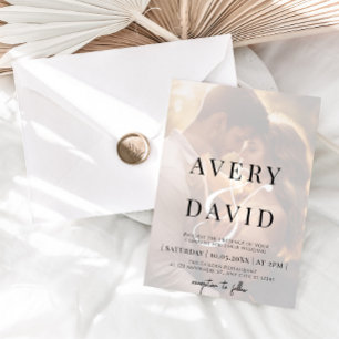 Convite Foto de Casamento Moderno Minimalista Elegante