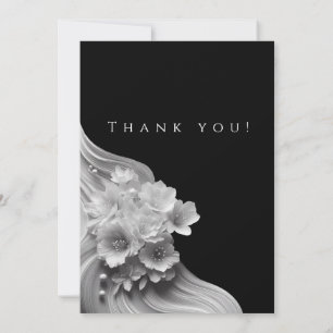 Convite Foto de casamento - Obrigado - Preto e Branco