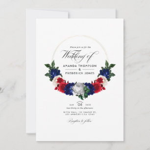 Convite Foto de Casamento Patriótico Americano