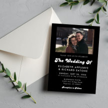 Foto de casamento preto e branco retrô elegante