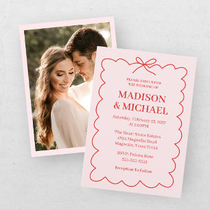 Convite Foto de casamento retrô no Dia dos Namorados em ve
