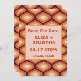 Convite Foto de casamento retroativo 70's Salve a data