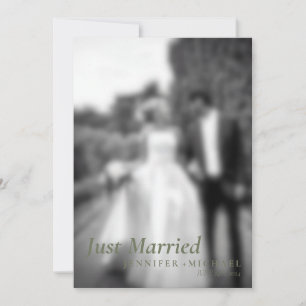 Convite Foto de casamento simples e elegante Sage Recém-ca