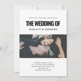 Convite Foto de casamento simples e minimalista