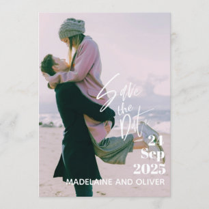 Convite Foto de Casamento Sobreposição Moderna Elegante 