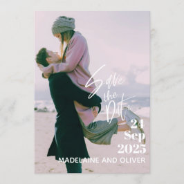 Convite Foto de Casamento Sobreposição Moderna Elegante Sa