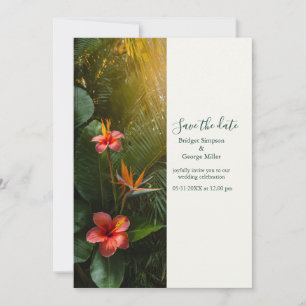 Convite Foto de casamento tropical no Havaí com ave do par