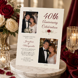 Convite Foto de Celebração de 40 Anos de Casamento