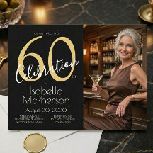 Foto de Celebração de 60 anos Preto Dourado Aniver