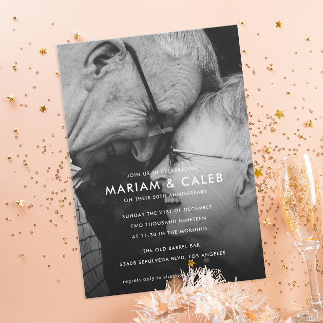 Convite Foto de Celebração de Aniversário de Casamento de  (Criador carregado)