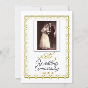 Convite Foto de Celebração de Bodas de Ouro de 50 Anos