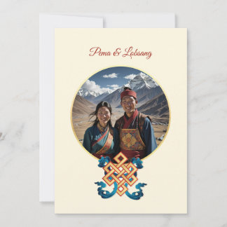 Convite Foto de Cherry Blossom Tibetan Wedding