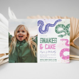 Convite Foto de Cobra de Aniversário de Girly
