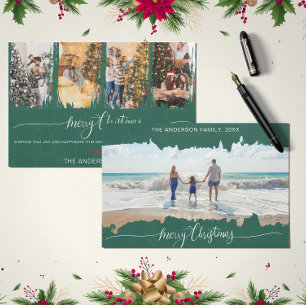 Convite Foto de Colagem de Natal Moderna e Minimalista Ver