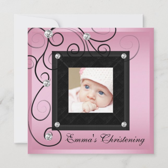 Convite Foto de convidações de Natal para uma menina preta (Frente)