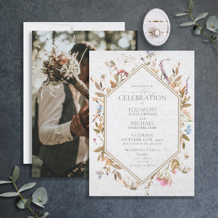 Convite Foto De Cores De Vinho Selvagem De Elegante