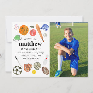 Convite Foto de Criança do Time de Esportes em Estrelas