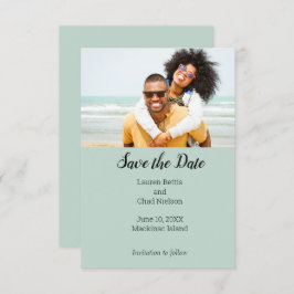 Convite Foto de destino tropical em praia Salvar a Data