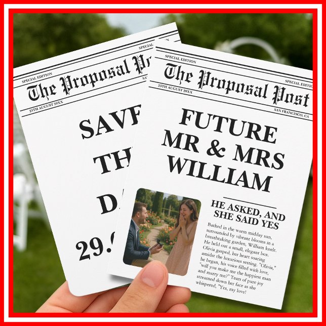 Convite Foto de diversão em preto e branco Salvar a data (Criador carregado)