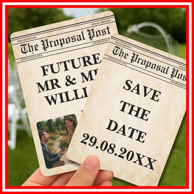 Convite Foto de diversão russa do jornal Salvar a data (Criador carregado)