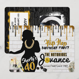 Convite Foto de Drip de aniversário de salto de anca de 40