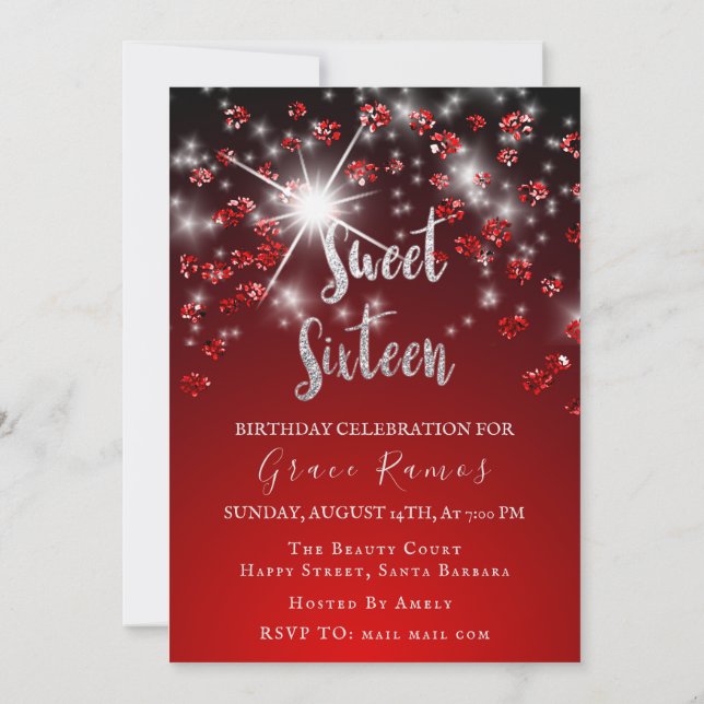 Convite Foto de Drivers de Prata de Cinza Vermelha da Swee (Verso)