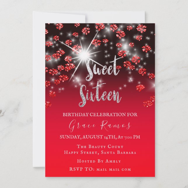 Convite Foto de Drivers de Prata de Cinza Vermelha da Swee (Verso)