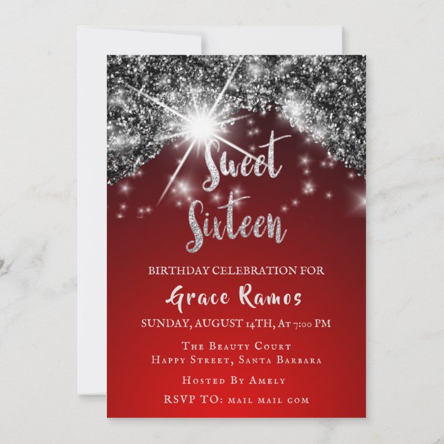 Convite Foto de Drivers de Prata de Cinza Vermelha da Swee (Verso)